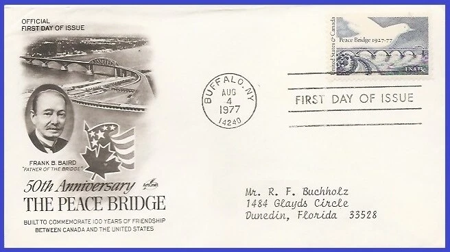 USA4 #1721 ADDR ARTCRAFT FDC   Peace Bridge - Image 1 of 1