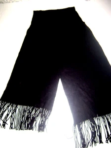 HERREN SCHAL schwarz weiche Fransen 27 cm x 160 cm 11"x 60 in - Bild 1 von 2