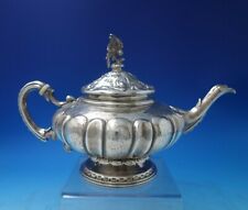Martial Fray French .950 Silver Tea Pot w/ 3-D Bird Fluted Bright-Cut (#6033)