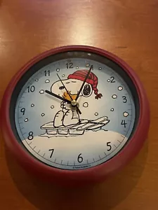 Peanuts snoopy sound clock round red-quartz Woodstock wall clock Christmas Music - Bild 1 von 3