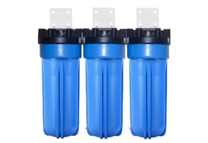 3 STAGE 10" WHOLE HOUSE WELL WATER FILTER SYSTEM 3/4" FPNT Pressure Relief KDF85 - Picture 1 of 1
