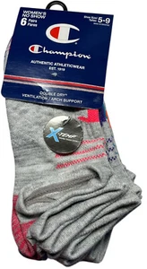 Champion Socks Womens 5-9 No Show Double Dry 6 Pair Arch Support X-Temp Athletic - Picture 1 of 15