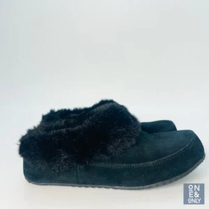 SOREL, Go Coffee Run, Faux Fur Slippers Soft Cushion Black Women's Size 8 NEW! - Picture 1 of 14