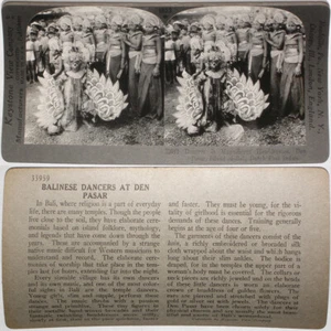 Keystone Stereoview Native Dancers, Bali, Dutch E I From 1200 Card Set #1023 T1 - Picture 1 of 3