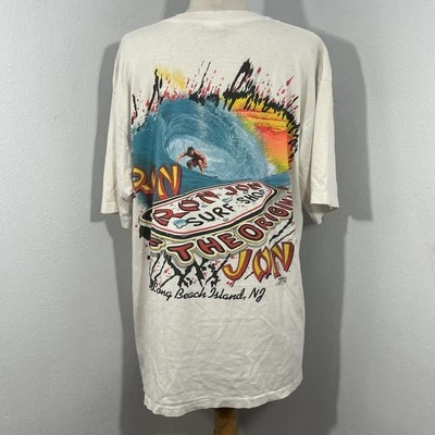 Camiseta De Colección Ron Jon Surf Para Hombres L Blanca Long Beach Island NJ 1994 Grunge Y2K Años 90 Foto 1 de 4