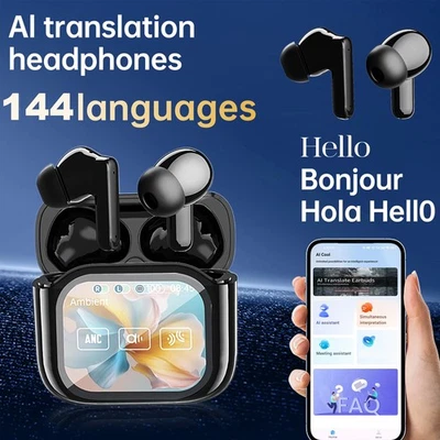 MARKENLOS AI Übersetzer Kopfhörer Bluetooth Echtzeit Übersetzer Ohrhörer 144 Sprachen NEUE