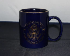 USA Great Seal Washington DC Coffee Mug Tea Cup Navy Blue/Gold 10 fl oz - Picture 1 of 4
