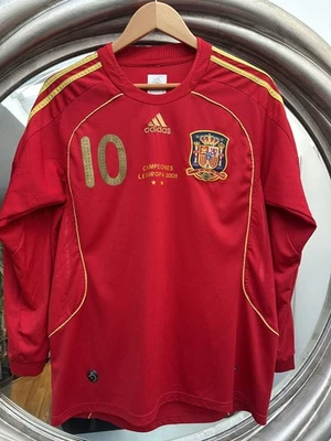 RARE SPAIN 2008 FABREGAS EURO CAMPEONES JERSEY LONG SLEEVE CHAMPIONS ADIDAS - Image 1 of 4