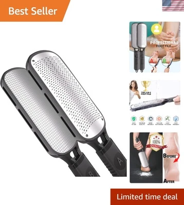 Lima de pie de acero inoxidable de doble cara para el cuidado suave y agrietado del talón - 2 en 1 Foto 1 de 4