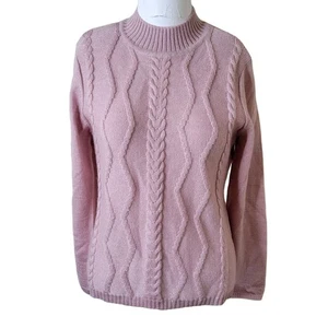 Monrosa size S womens sweater pullover ribbed textured knit mock-neck longsleeve - Picture 1 of 8