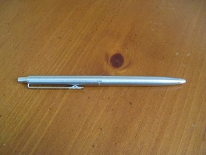 Vintage - "Paper Mate" Slimline - Chrome Ball Point Pen Double  Heart - Picture 1 of 4