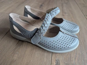 Hotter Quake Ladies Shoes Size 4 UK Extra Wide Fit Grey Leather - Picture 1 of 10