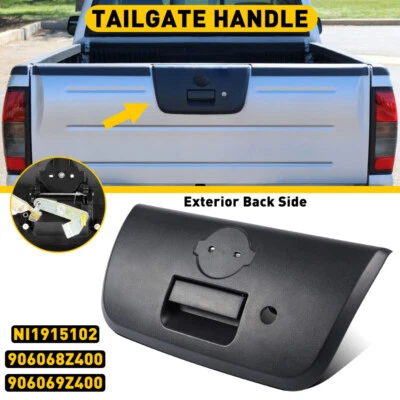 Cubierta del bisel de la manija del portón trasero negra para Nissan Frontier 2001 2002 2003 2004 Foto 1 de 4