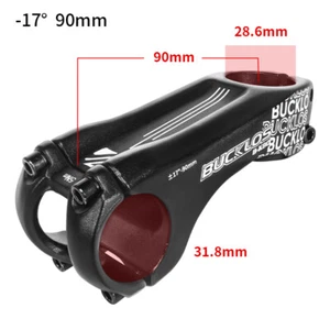 90mm 17 Degrees 31.8mm 1-1/8" MTB Road Bike Handlebar Stem 28.6mm CNC Riser Flat - Picture 1 of 13
