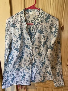 Maurices blue rose button down shirt size large - Picture 1 of 5