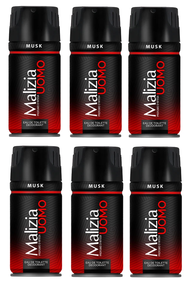 MIRATO Malizia Uomo MUSK Deo 6 x 150ml DEODORANT