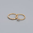 2Pcs/Set Zircon Heart Rings For Women Opening Adjustable Weave Rhinestone Ring