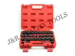 32 piezas enchufes de impacto poco profundos SAE y mm 1/2" Dr con 2 barras de extensión 3" y 5" - Imagen 1 de 1
