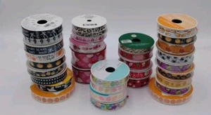 Ribbon Lot Holiday Halloween, Christmas, Valentine's Day, Easter 33 Rolls. Read. - Picture 1 of 5
