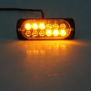 #X 12LED Car Truck Strobe Flash Lamp Amber Emergency Warning Bar Light 12V-24V - Bild 1 von 8