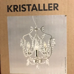 New Ikea Kristaller 3 Arm Chandelier with (3) LED Lamps - Picture 1 of 4