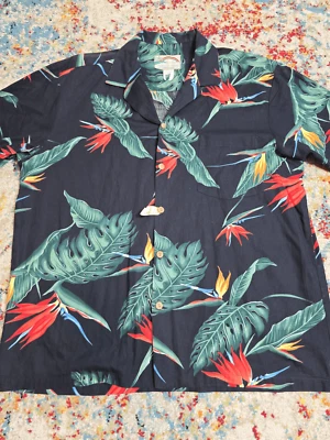 Vintage 90's Paradise Found Men's Hawaiian Shirt Size L/XL Floral 100% Cotton - Image 1 of 4