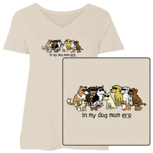 Teddy the Dog T-Shirt In My Dog Mom Era Damen Curvy V Neck Tee Limited Edition - Bild 1 von 5
