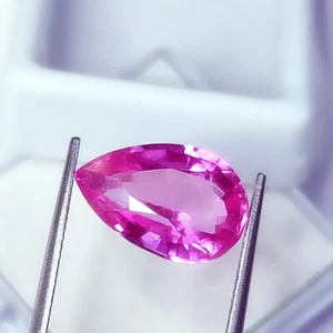 Gemme Sciolte 7,42 Ct Zaffiro Rosa Naturale Certificato Zaffiro Forma Pera Gemme - Foto 1 di 8