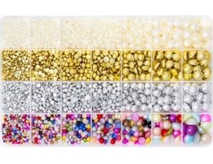 5000Pcs Nail Beads Mixed Color Flatback DIY Decoration Nail Art Silver Gold - Picture 1 of 7