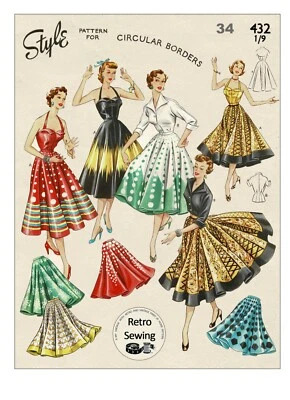 1950's Circle Skirt, Blouse and Halter Top Sewing Pattern - Bust 34 - Style 432 - Image 1 of 3