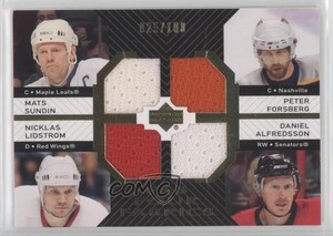 2007 Upper Deck Fab Four Fabrics Mats Sundin Peter Forsberg Nicklas Lidstrom HOF