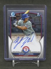 2023 BOWMAN CHROME DRAFT WYATT LANGFORD 1ST PROSPECT AUTO RANGERS MW4