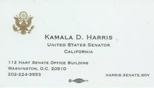 Kamala Harris Official US Senate Business Card Joe Biden - Picture 1 of 2
