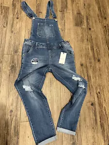 Wallflower ECO Women's LARGE The Tomboy Ankle Bib Overall Pants NWT stretch - Picture 1 of 16