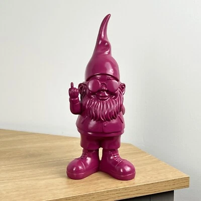Ornament for Living Room Middle Finger Rude Naughty PURPLE Gnome Gonk Garden - Image 1 of 4