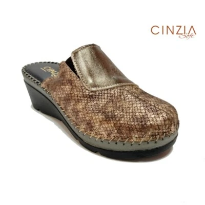 Cinzia Soft Ciabatta Donna Zeppa Alta in Pelle IU445221L Canna di Fucile Sabout