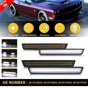 4x Luz LED dinámica para parachoques delantero trasero ahumado Dodge Challenger - Imagen 1 de 14