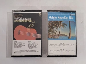 2 Hawaiian Cassette Tapes ~ Golden Hawaiian Hits & Ukulele Magic Hawaii Style - Picture 1 of 13