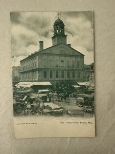 Postal trasera indivisa vintage 1905 Faneuil Hall Boston Massachusetts RPPC - Imagen 1 de 2