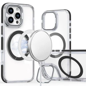 For iPhone 16 PRO MAX Case Magnetic Circle Camera Lens Stand + Tempered Glass - Picture 1 of 32