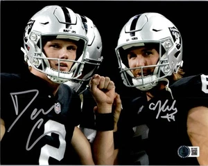 DANIEL CARLSON & AJ COLE SIGNED AUTOGRAPH 8X10 PHOTO LAS VEGAS RAIDERS BECKETT - Picture 1 of 1