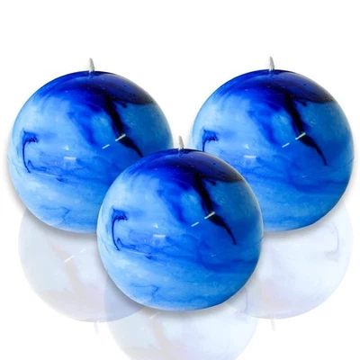 Velas redondas Tie-dye Bule bola rústica de 3 pulgadas - sin perfume, ideales para bodas... Foto 1 de 4