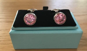 *****A Stunning Mens Hawes & Curtis Faceted Pink Crystal Cufflinks***** - Picture 1 of 11