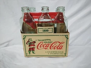 5 Coca Cola Straight Sided Circa 1899 Bottles With Carrier - Christmas 2007 - Picture 1 of 7