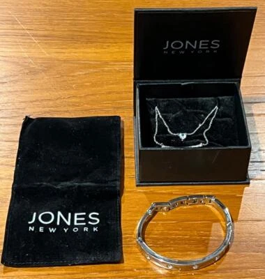 85% СКИДКА новый Jones New York Jackie ожерелье Brooklyn браслет комплект платиновая отделка - Изображение 1 из 4