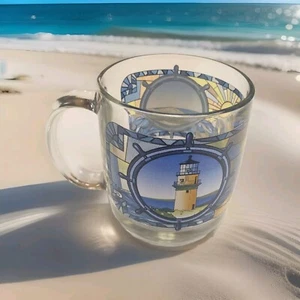 Martha’s Vineyard Sonnenstrahl, Lichthaus & Küstenszene - Becher Klarglas - Bild 1 von 9