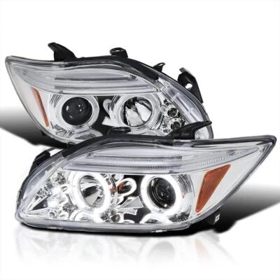 Fits 05-10 Scion tC JDM Chrome LED Halo Projector Headlights Lamps Left+Right - Image 1 of 4