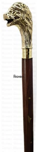 Victorian King Gothic Messing Kopfgriff 3-fach braun Holz Gehstock Stock - Bild 1 von 7