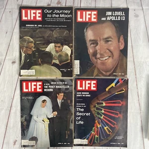 Life Magazine LOT Of 4 Rockefeller Wedding DNA Jim Lovell NASA Sirhan Vintage - Bild 1 von 14