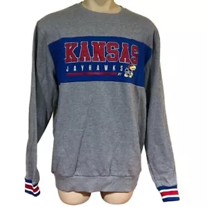 NCAA Kansas Jayhawks Sweatshirt Crewneck Sweatshirt Pullover Mens L New - Picture 1 of 7